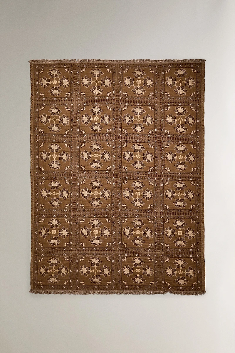 FLORAL JACQUARD BLANKET