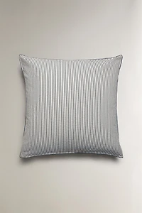 STRIPED SEERSUCKER PILLOWCASE WITH PIPING