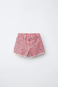 EMBROIDERED FISH MOM FIT TWILL SHORTS - CASA LAWA X ZARA KIDS