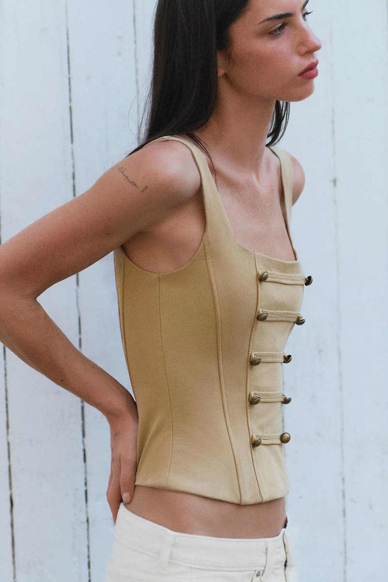 BUTTONED CORSET TOP