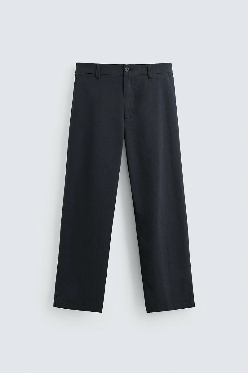 TEXTURED REGULAR FIT PANTS