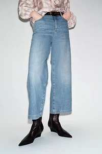 Z.08 WIDE LEG CROPPED BELTED JEANS