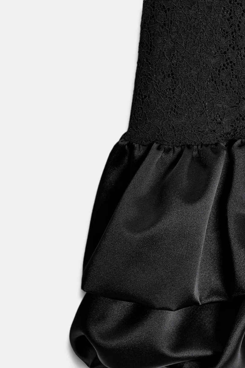 COMBINATION LACE SHORT DRESS