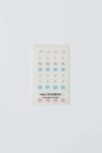 PINK AND BLUE SEA ZARA NAIL STICKERS