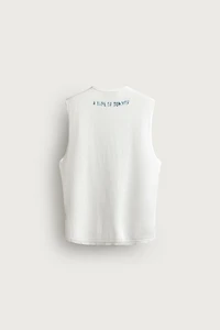 WASHED KNIT PRINTED TANK TOP