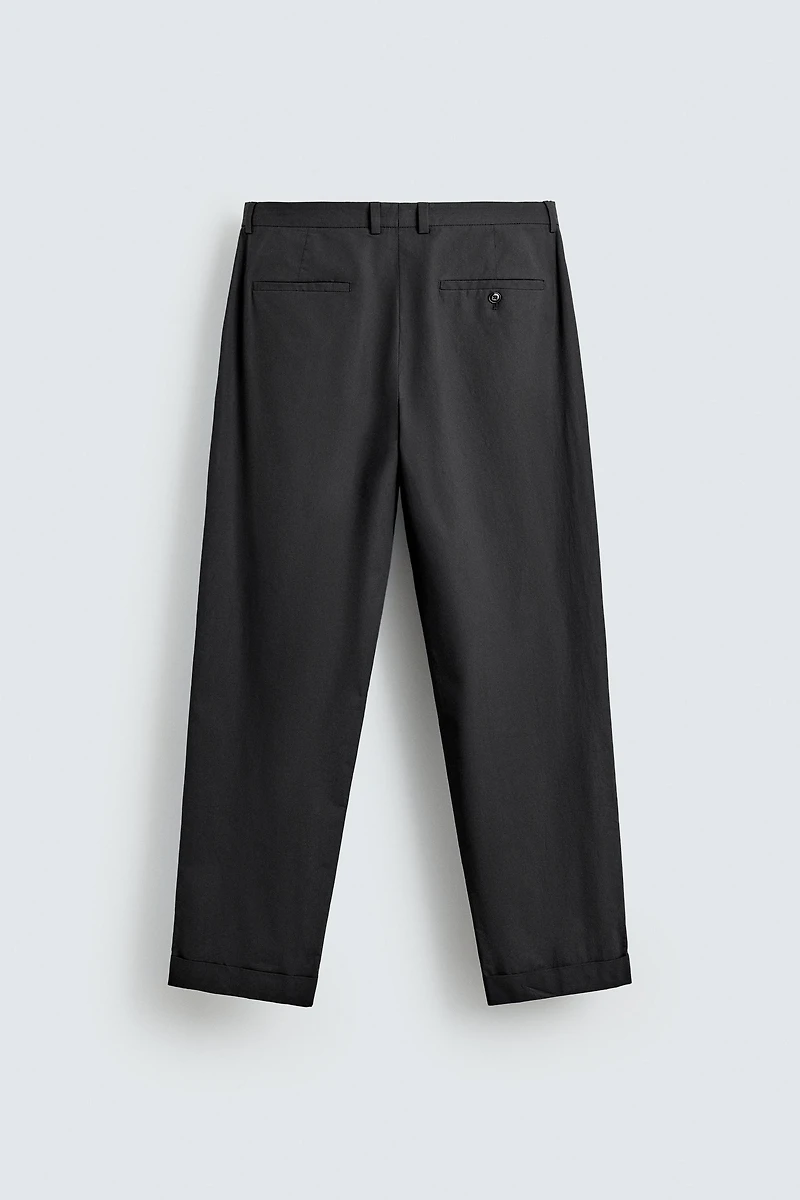 PANTALON DE COSTUME EN POPELINE