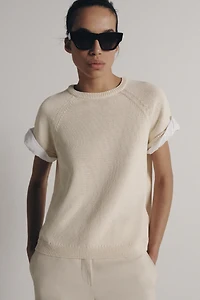 COMBINED TURN-UP SLEEVE KNIT JUMPER