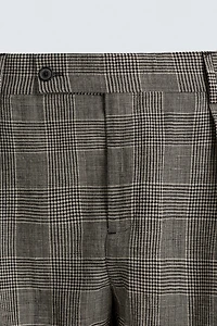 PANTALON DE COSTUME À CARREAUX EN LAINE ET LIN AARON LEVINE X ZARA
