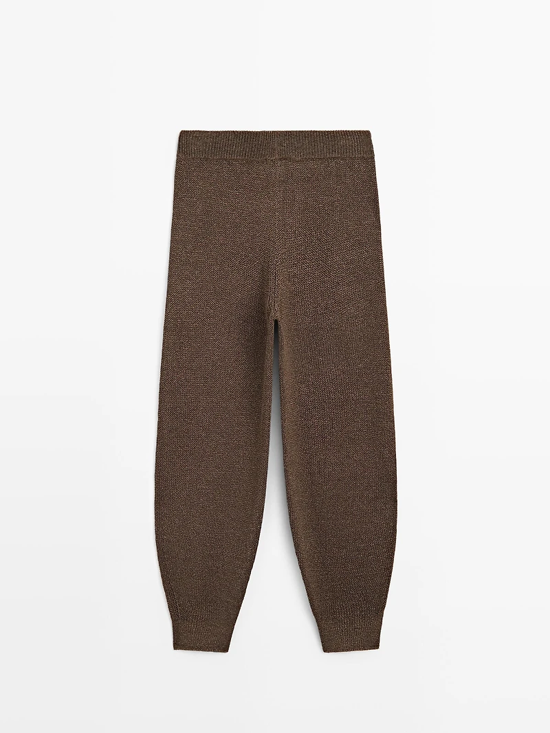 Total look balloon fit knit trousers
