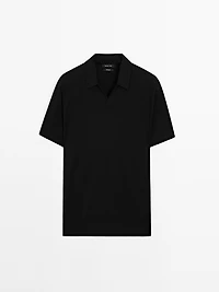 Polo en maille de coton à manches courtes