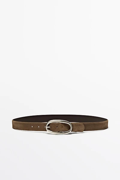 Split suede leather belt
