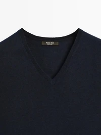 Veste sans manches courte laine à col en V