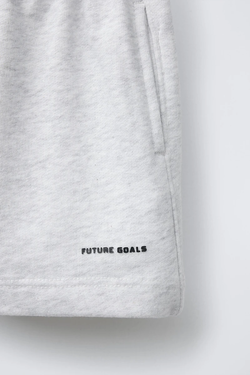 TEXT PLUSH SHORTS