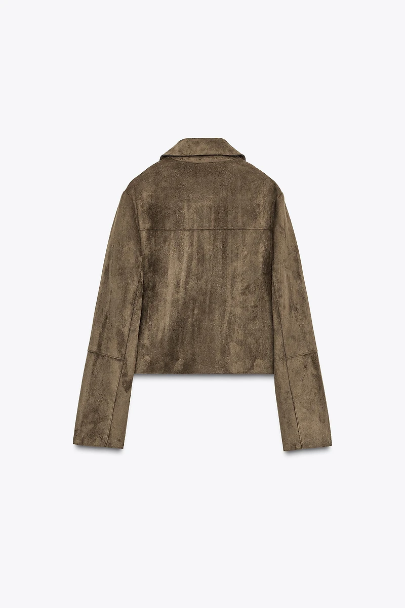 BLOUSON COURT EFFET DAIM