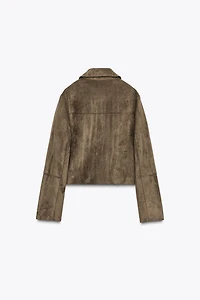 BLOUSON COURT EFFET DAIM