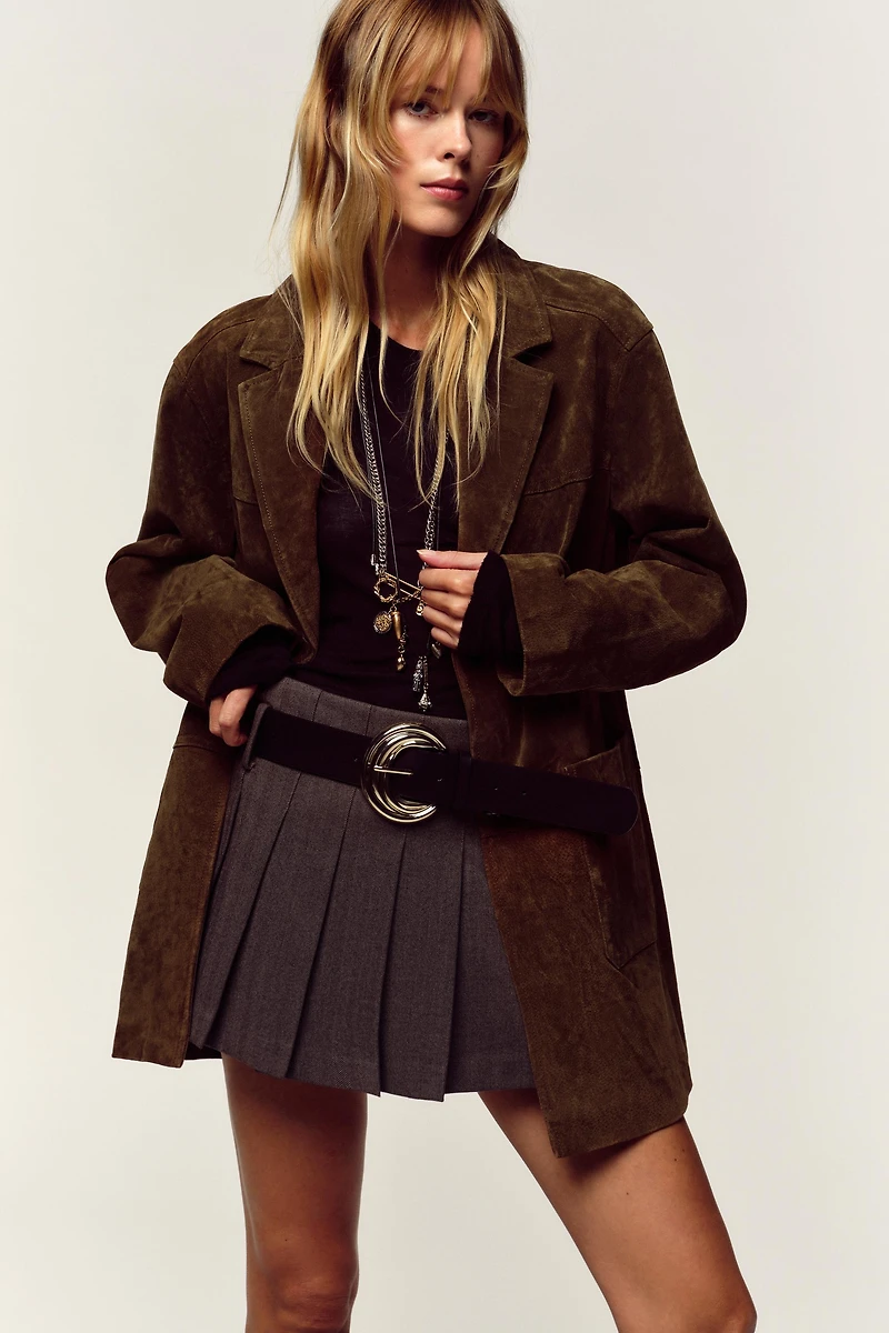 PLEATED BELTED SKORT