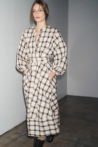 ZW COLLECTION PLAID SHIRT DRESS