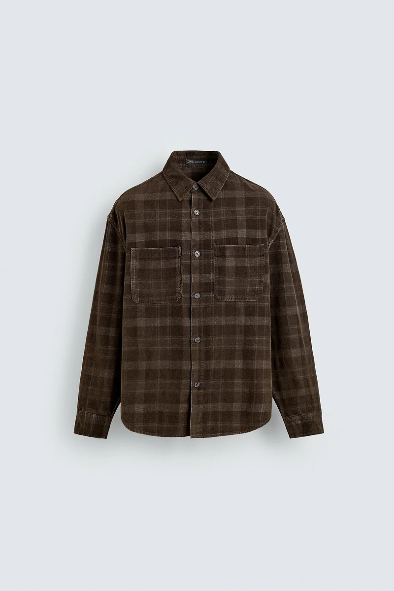 PLAID CORDUROY SHIRT