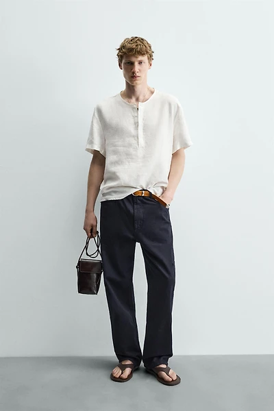 SHORT SLEEVE HEMP HENLEY SHIRT