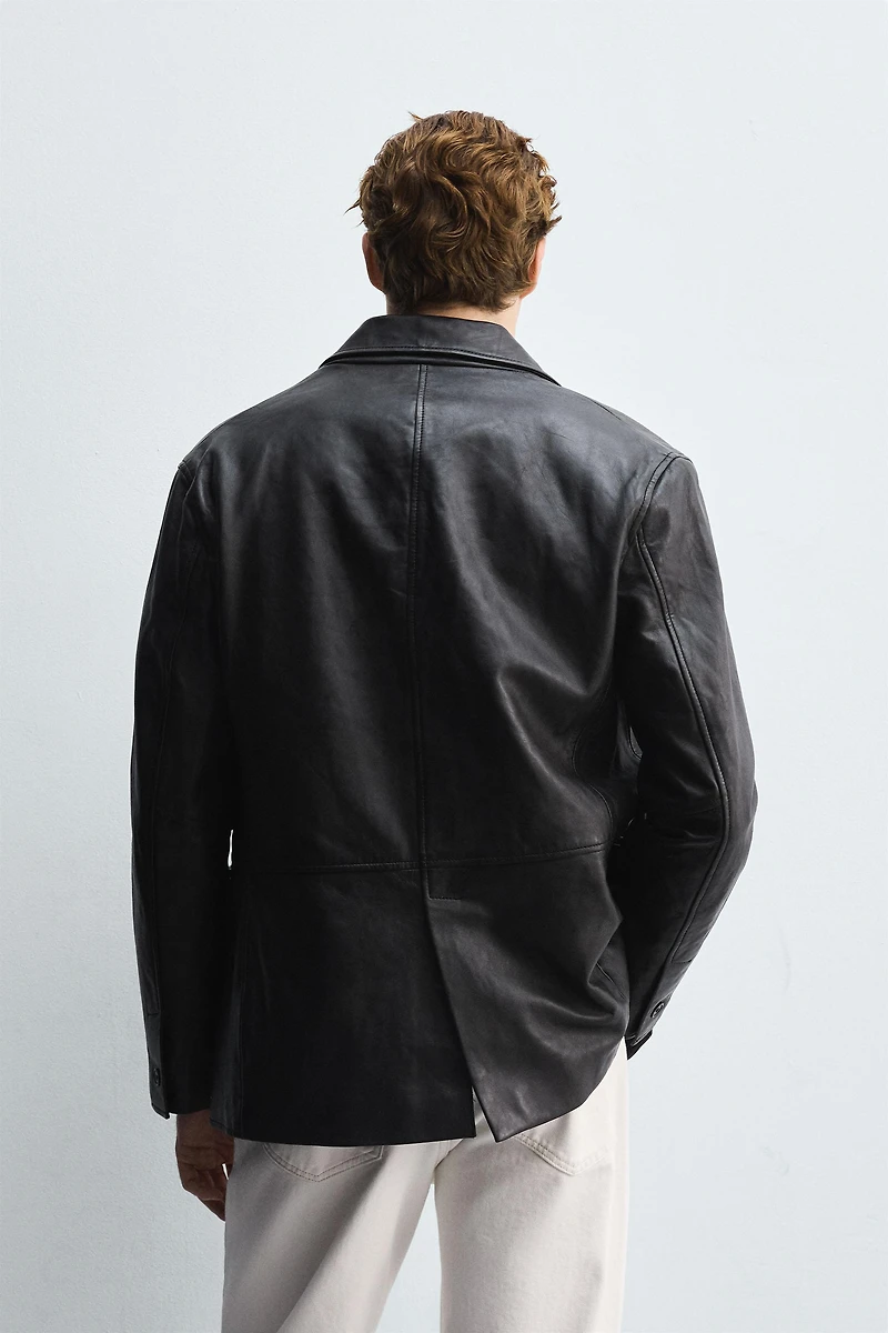 LEATHER BLAZER