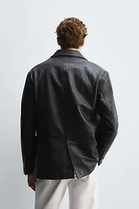 LEATHER BLAZER