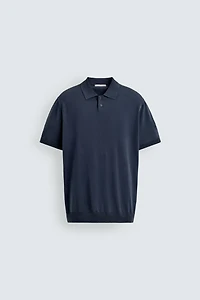 WASHED TEXTURED KNIT POLO