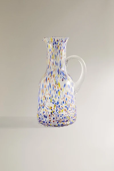 MULTICOLORED GLASS PITCHER