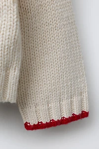 EMBROIDERED KNIT CARDIGAN