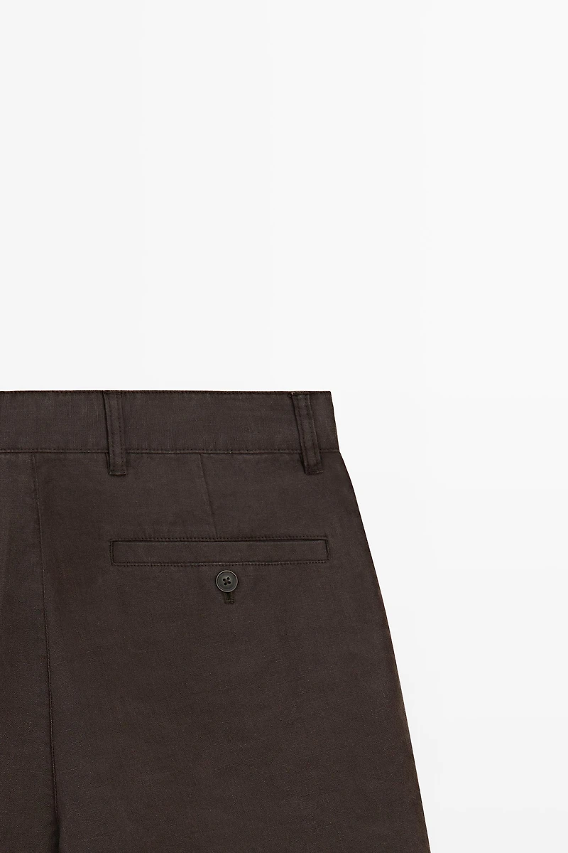 100% linen total look Bermuda shorts