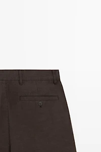 100% linen total look Bermuda shorts
