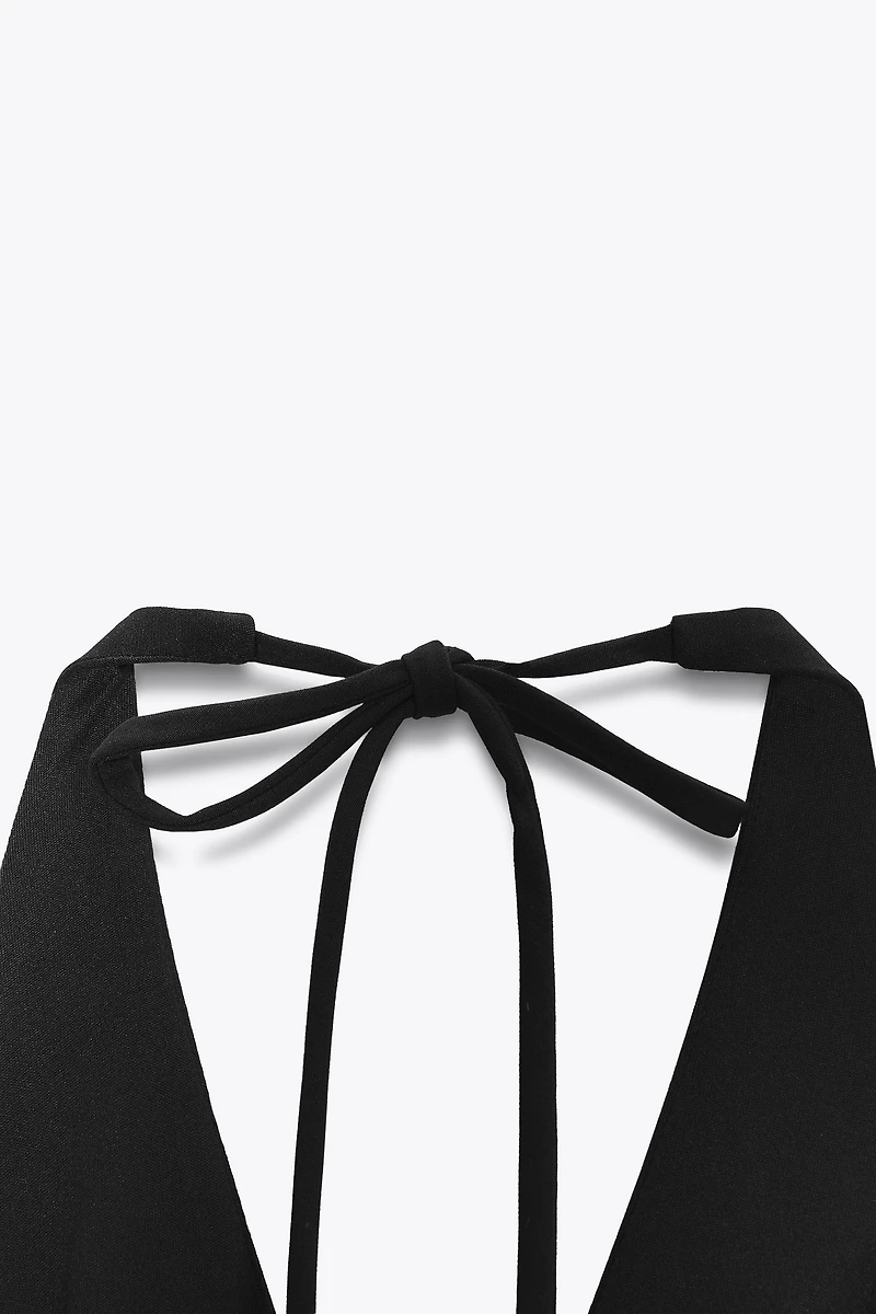 HALTER GODET SHORT DRESS