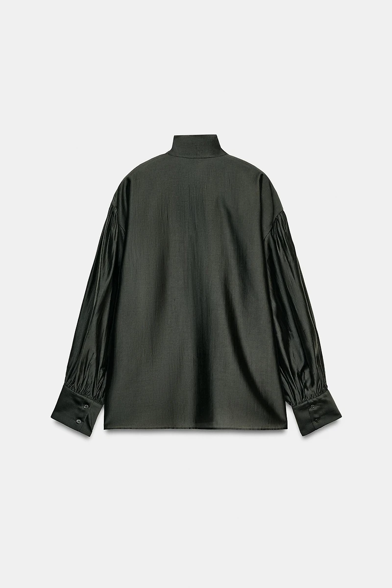 SATIN EFFECT SHIRT WITH TIES ZW COLLECTION