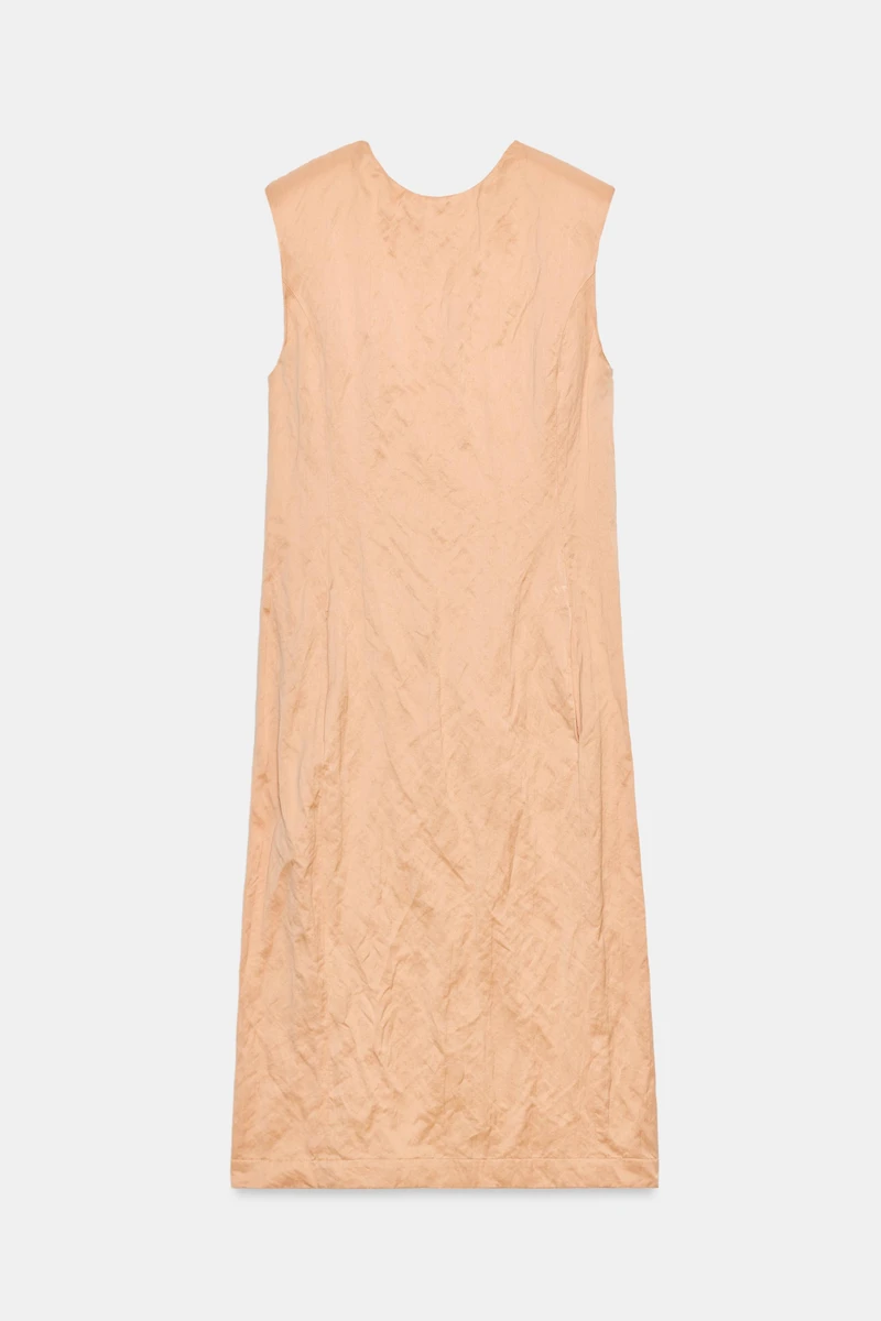 ZW COLLECTION WRINKLED EFFECT MIDI DRESS