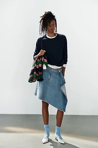 TRF ASYMMETRIC DENIM SKIRT