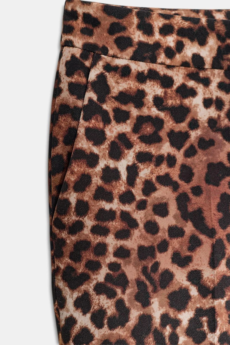 ANIMAL PRINT FLARE PANTS