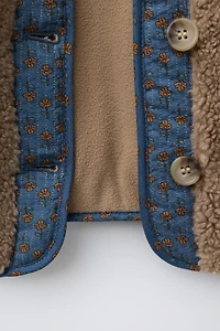 PATCHWORK FLEECE JACKET WITH FLOWERS