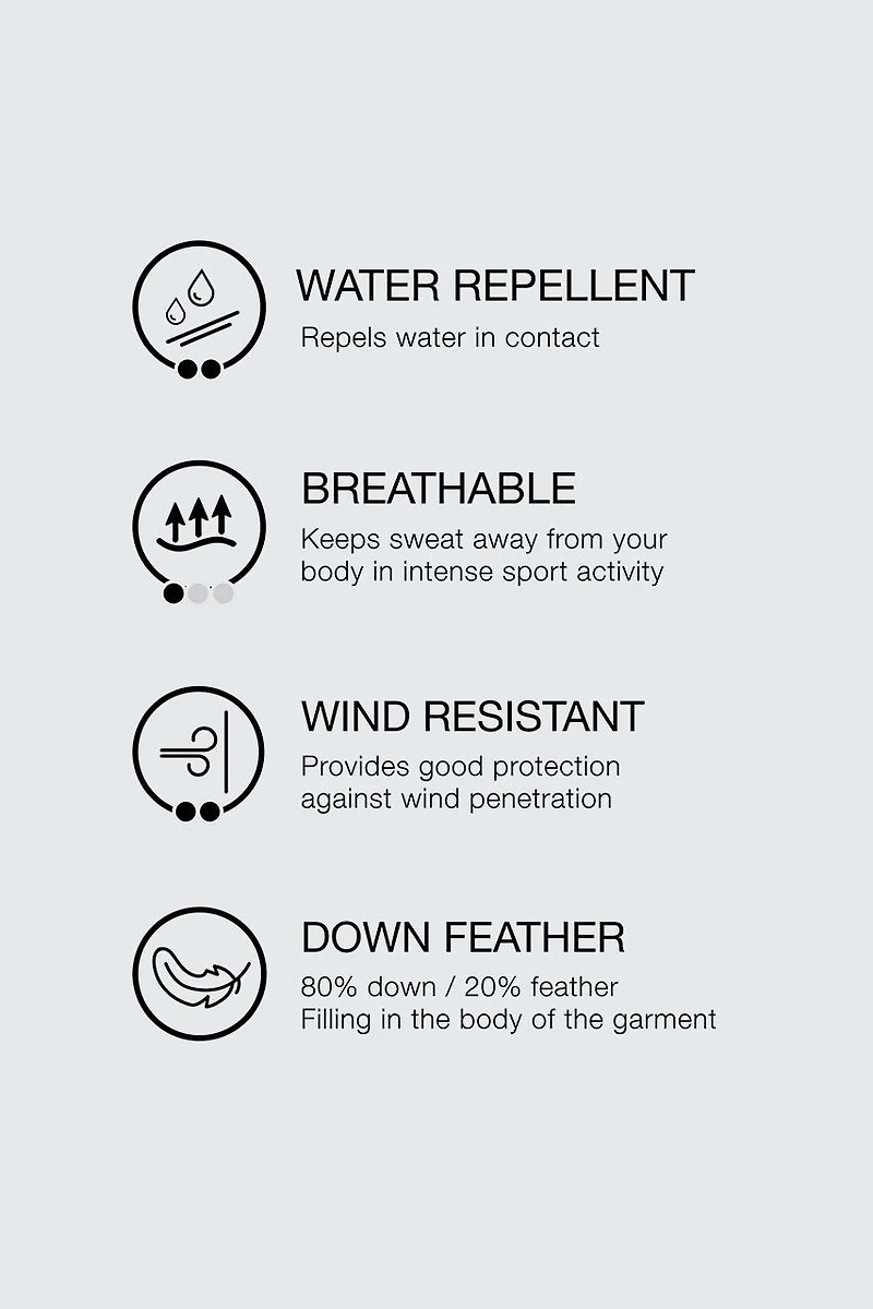 100% FEATHER WATER REPELLENT PUFFER JACKET