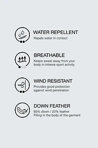 100% FEATHER WATER REPELLENT PUFFER JACKET