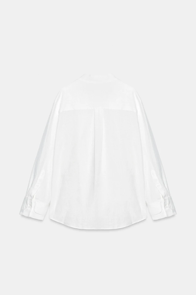 100% LINEN FIREMAN CLASP SHIRT ZW COLLECTION