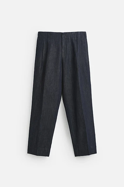 WIDE FIT CROPPED DENIM PANTS