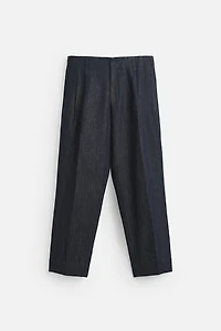 WIDE FIT CROPPED DENIM PANTS