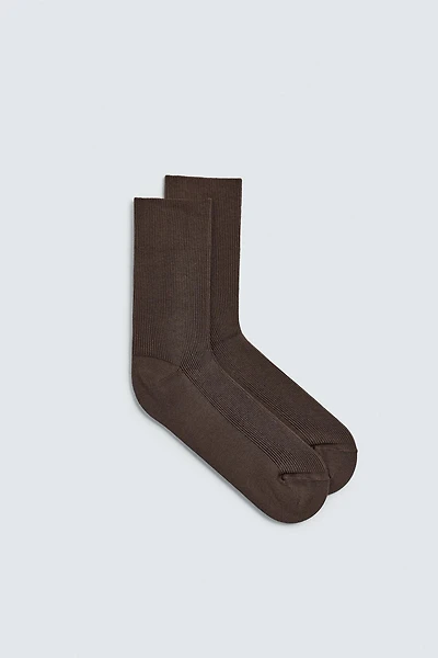 COTTON BLEND RIB SOCKS