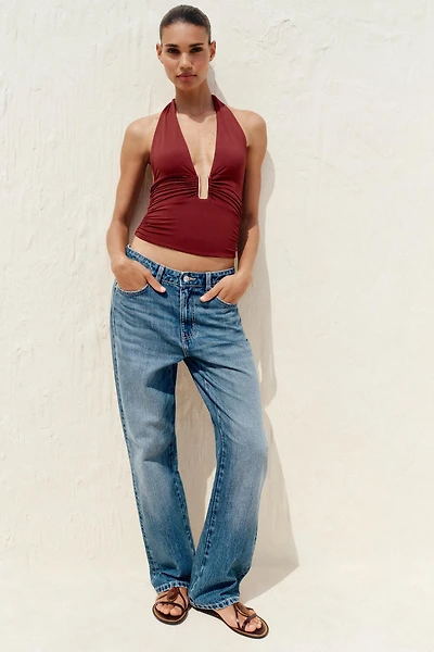 DRAPED HALTER TOP