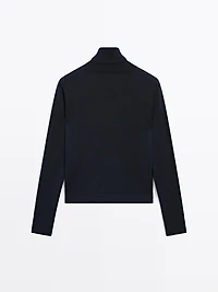 Pull laine col roulé