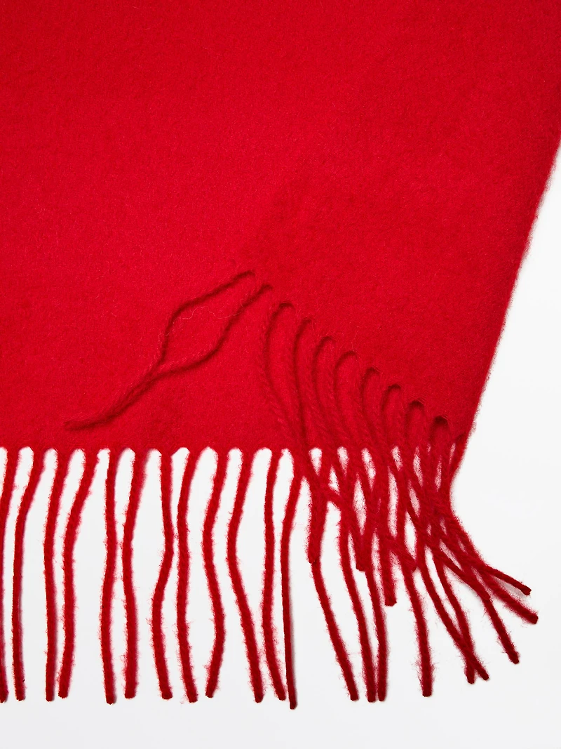 100% cashmere fringed scarf