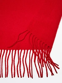 100% cashmere fringed scarf