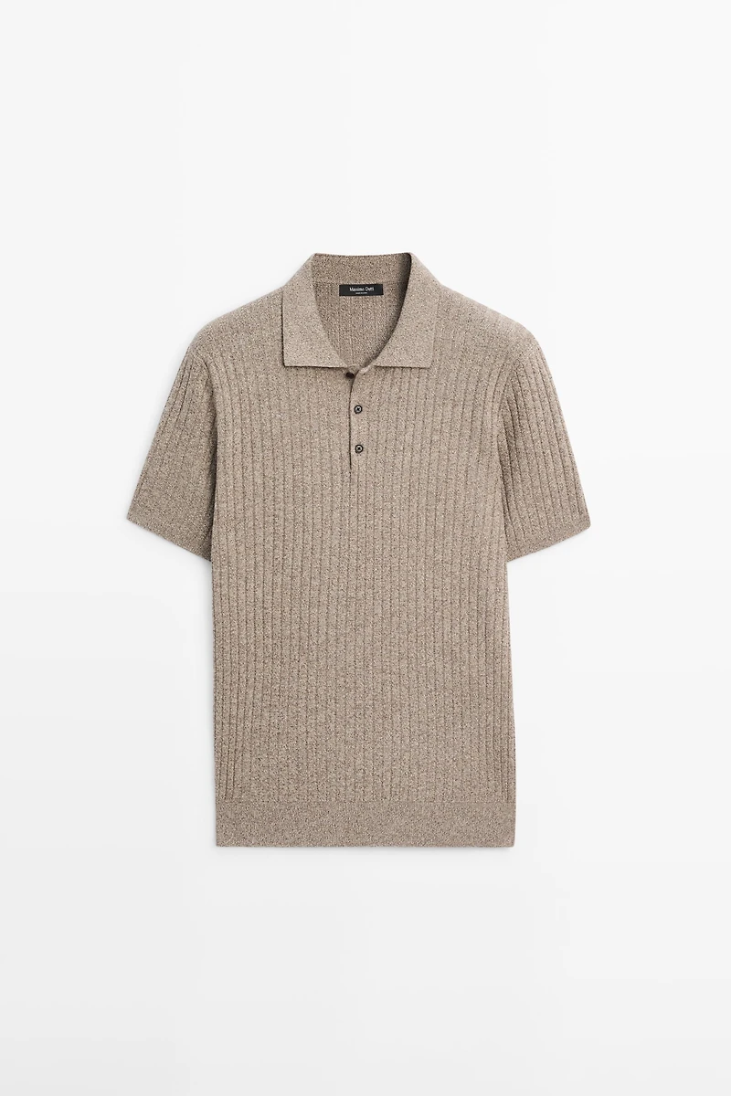 Pull en maille 100 % coton à col polo