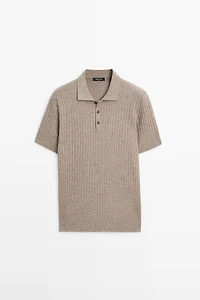 Pull en maille 100 % coton à col polo