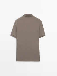 Cotton blend short sleeve polo shirt