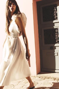 RUFFLED COMBINATION DRESS